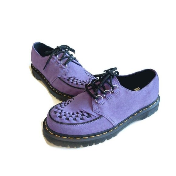 Dr Martens Mens 9 Womens 10 Ramsey Woven Suede Creepers Shoes Twilight Purple - Picture 4 of 8
